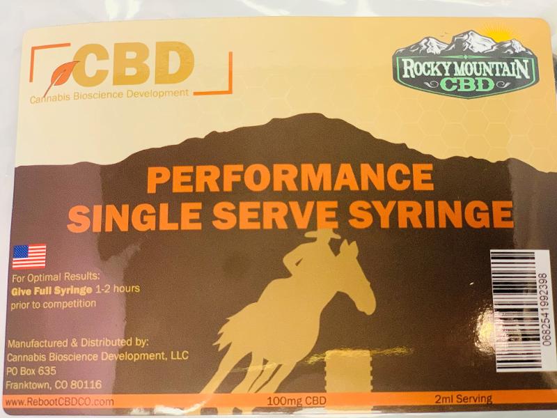Equine Pre Performance Full Spectrum CBD Single Serve Syringe